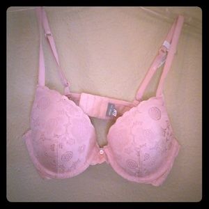 Pink underwire bra